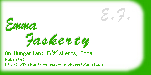 emma faskerty business card